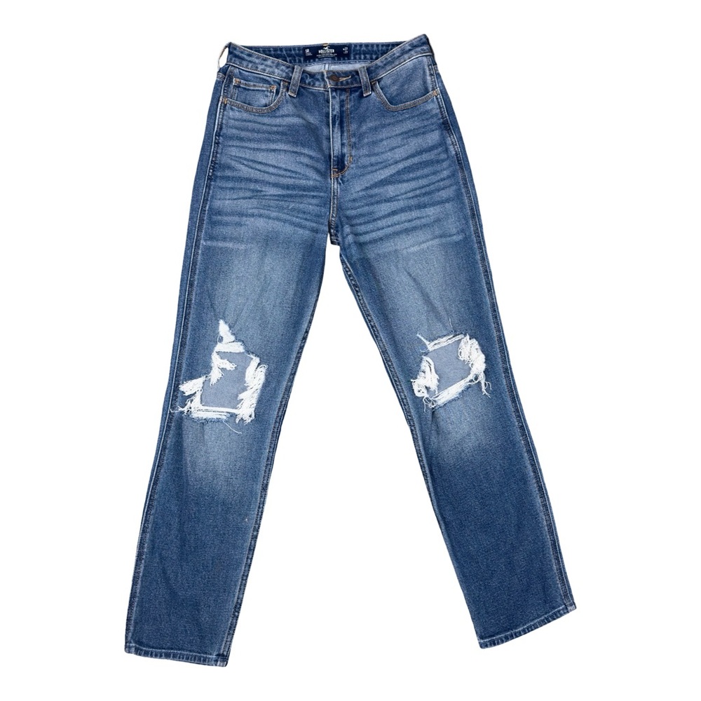 Hollister Ultra High Rise Mom Jean Vintage Distressed Denim Jeans 5R W27 L27